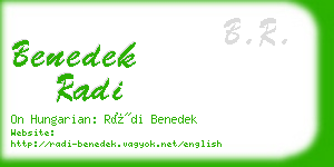 benedek radi business card